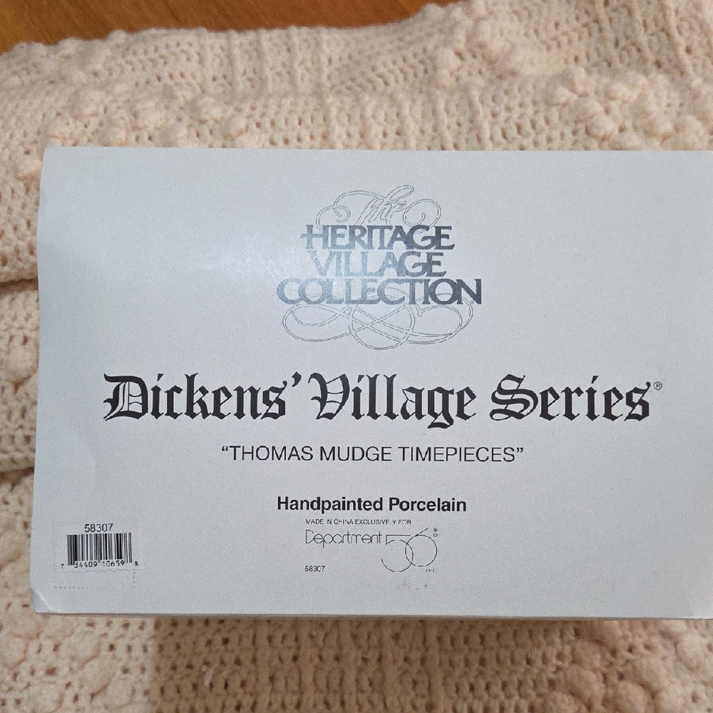 Department 56 Dickens' Village Series "Thomas Mudge Timepieses"